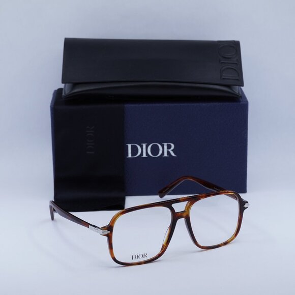 Dior Model DIORBLACKSUITO N3I 2500 Aviator 56mm Eyeglasses – Havana - Picture 1 of 10